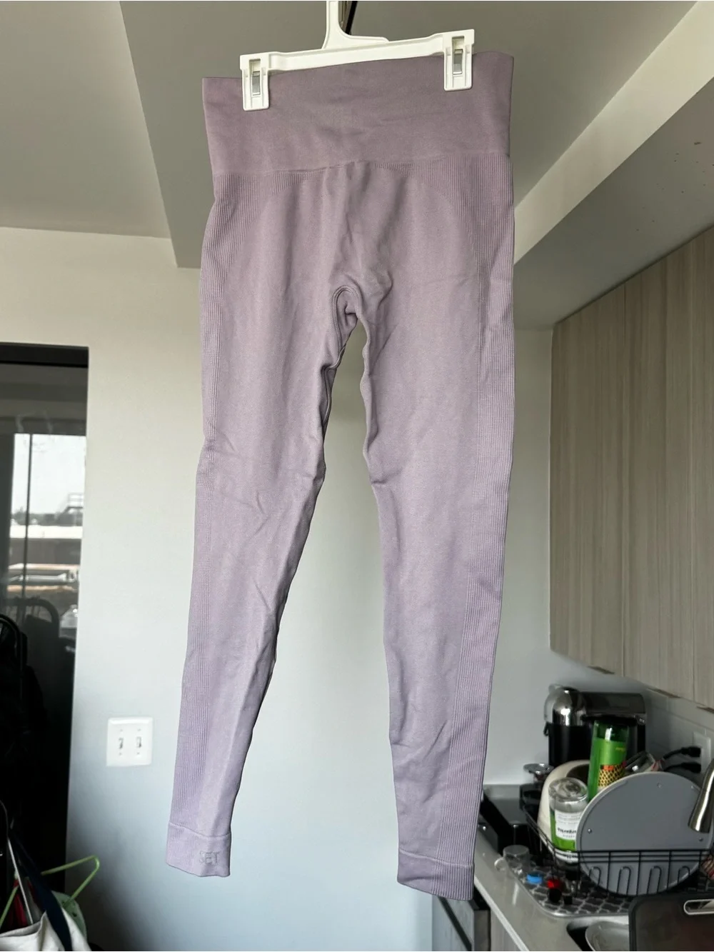 SET Active Purple Seamless High Waisted Leggings Size Medium M Like New - Picture 5 of 13